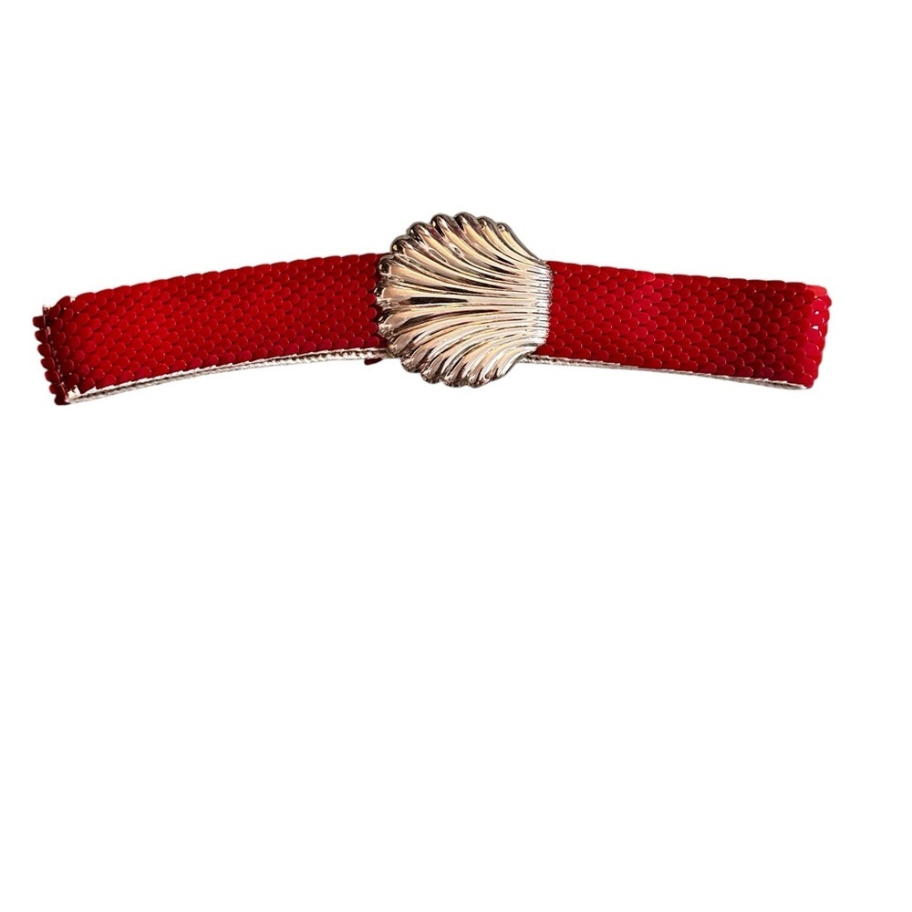 Vintage red mermaid shell belt, o/s - Picture 2 of 8